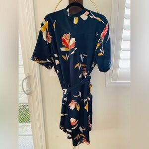 Lovestitch Navy Dress with Floral Accents